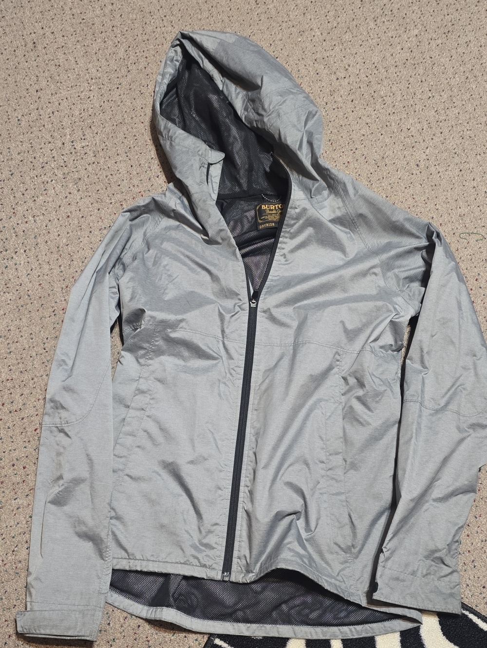 Burton Light Gray Hooded Windbreaker Jacket